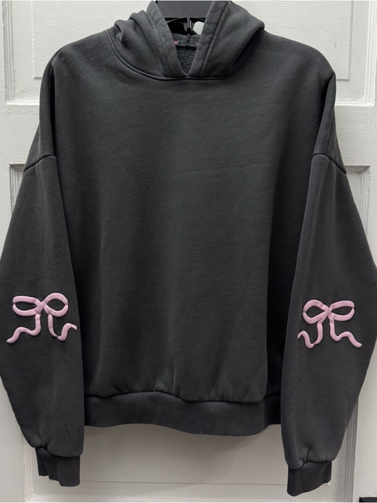 Tops - Edikted Bow Sleeve Hoodie Gray Large Coquette Aesthetic NOT XL